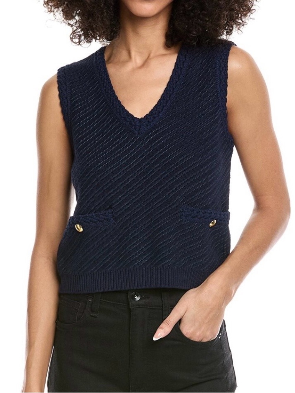 NWT, rag & bone Navy V-Neck Sleeveless Knit Vest